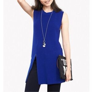 Banana‎ Republic women’s Zip Sweater sleeveless Tunic mini layering transition
